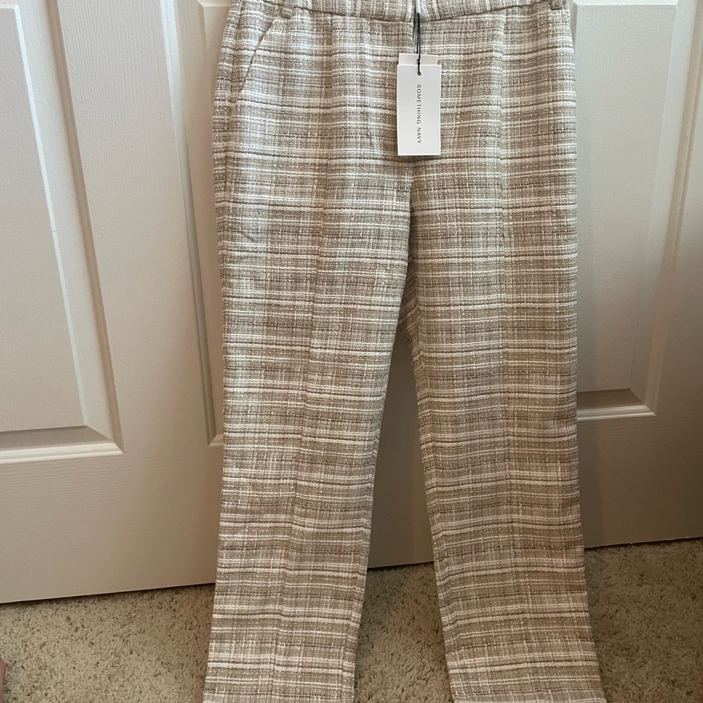 Something Navy Grey Tweed Pant Size 6